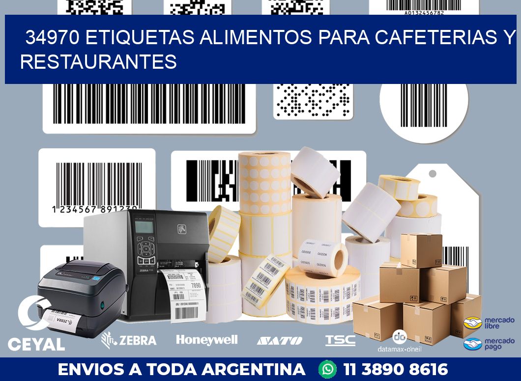 34970 ETIQUETAS ALIMENTOS PARA CAFETERIAS Y RESTAURANTES