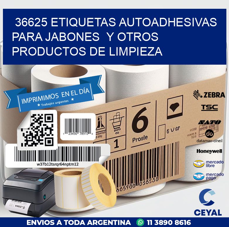 36625 ETIQUETAS AUTOADHESIVAS PARA JABONES  Y OTROS PRODUCTOS DE LIMPIEZA