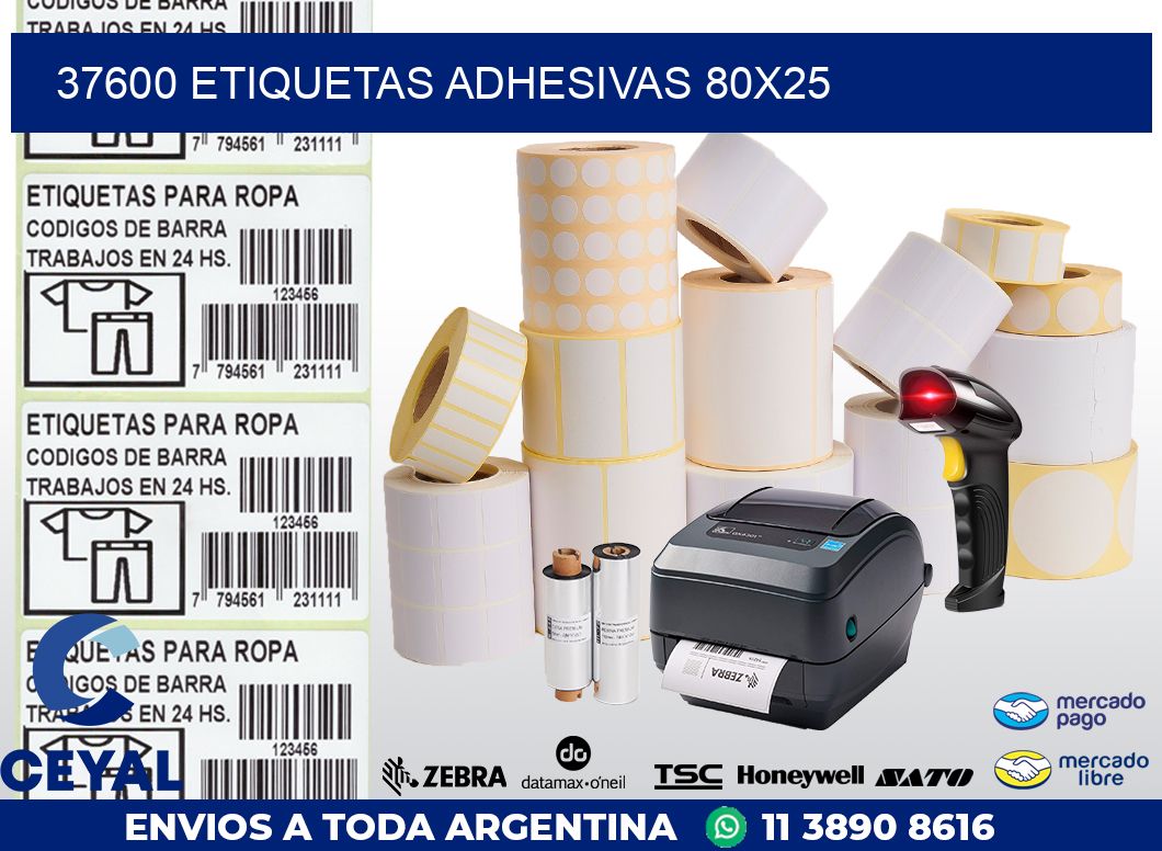 37600 ETIQUETAS ADHESIVAS 80X25