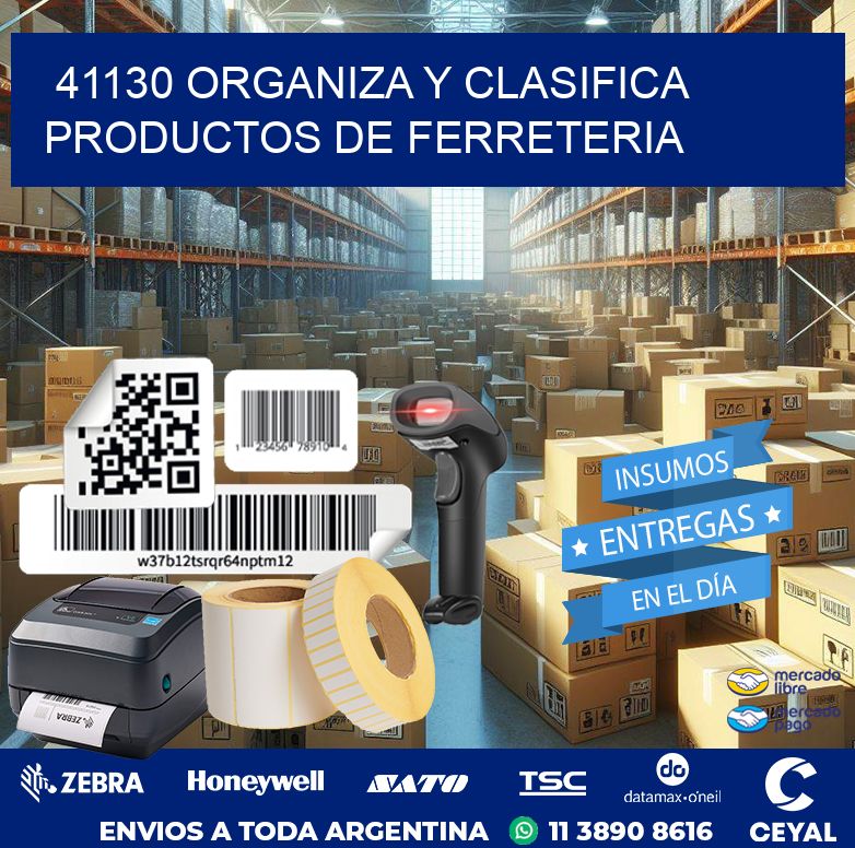 41130 ORGANIZA Y CLASIFICA PRODUCTOS DE FERRETERIA