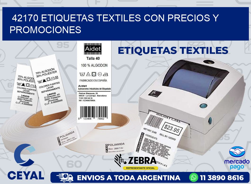 42170 ETIQUETAS TEXTILES CON PRECIOS Y PROMOCIONES