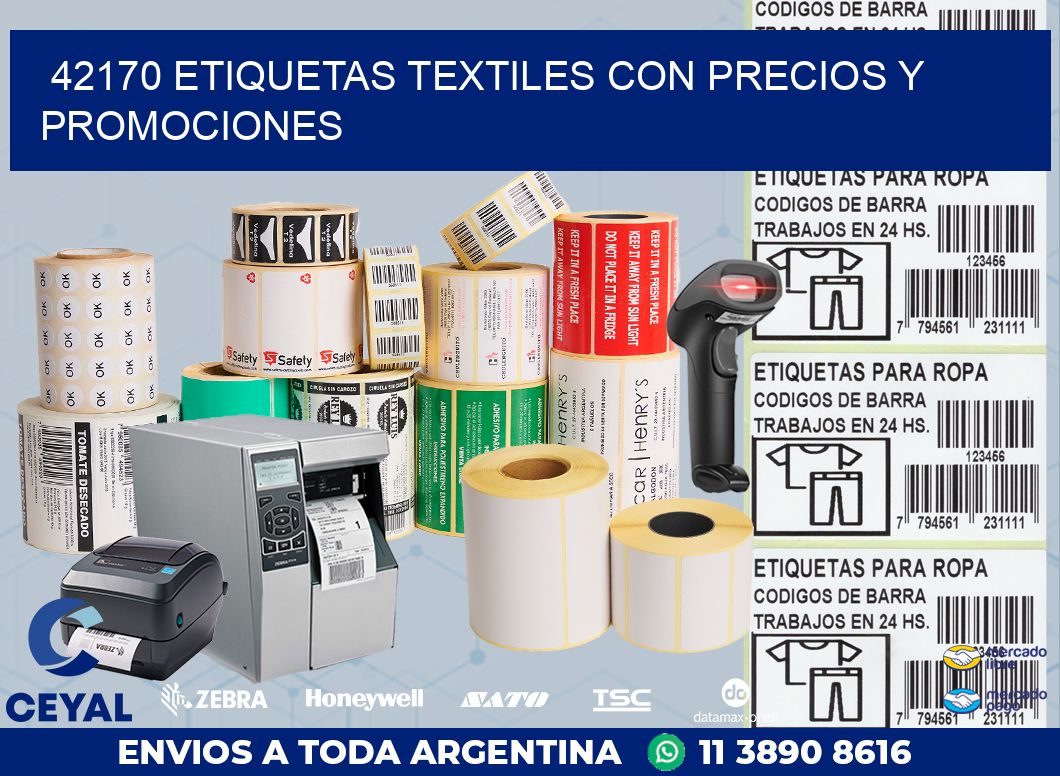 42170 ETIQUETAS TEXTILES CON PRECIOS Y PROMOCIONES