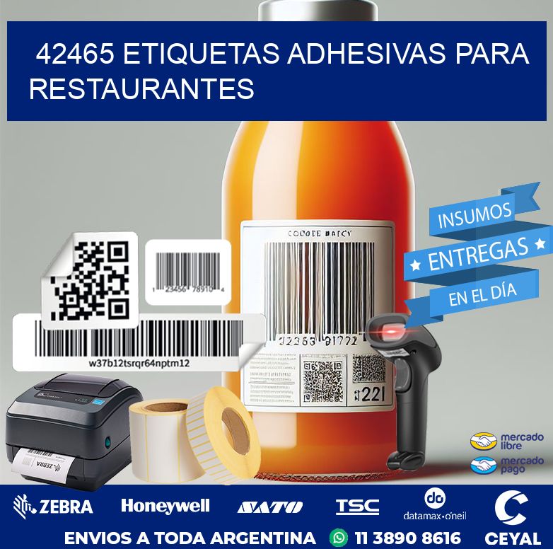 42465 ETIQUETAS ADHESIVAS PARA RESTAURANTES