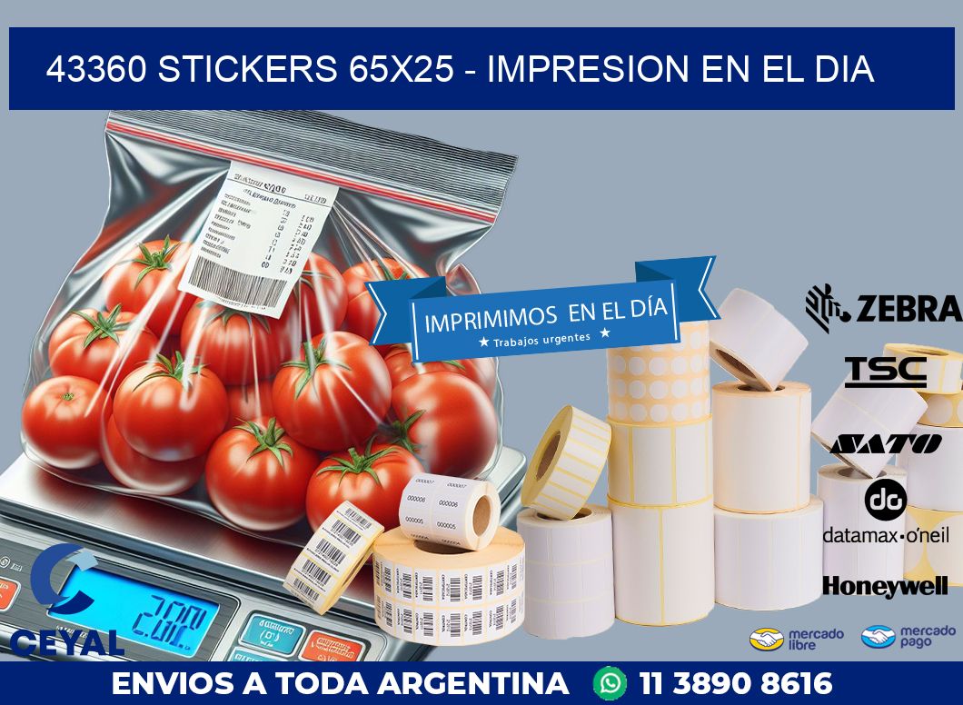 43360 STICKERS 65x25 - IMPRESION EN EL DIA