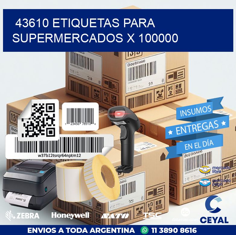43610 ETIQUETAS PARA SUPERMERCADOS X 100000