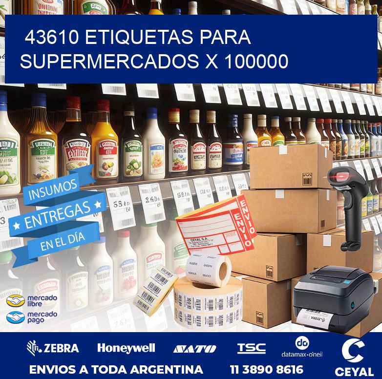 43610 ETIQUETAS PARA SUPERMERCADOS X 100000