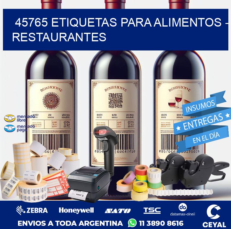 45765 ETIQUETAS PARA ALIMENTOS - RESTAURANTES