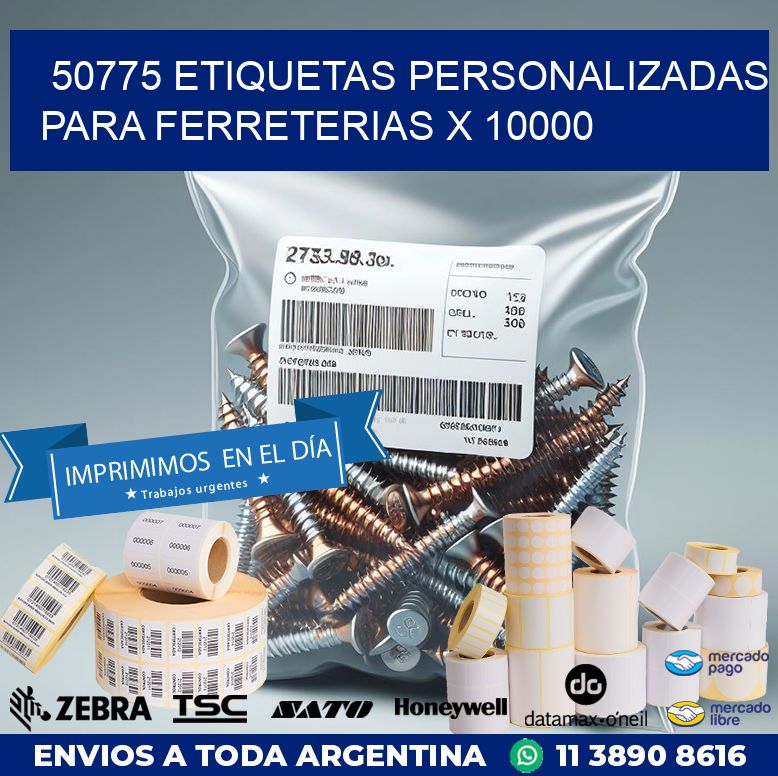 50775 ETIQUETAS PERSONALIZADAS PARA FERRETERIAS X 10000