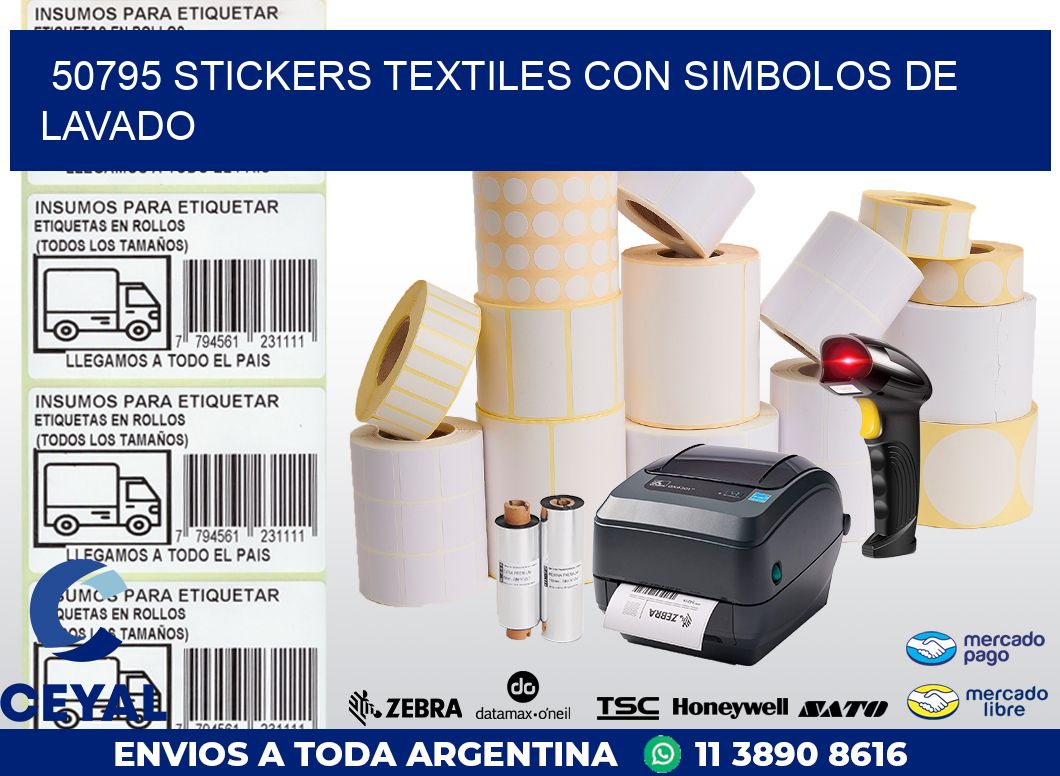 50795 STICKERS TEXTILES CON SIMBOLOS DE LAVADO