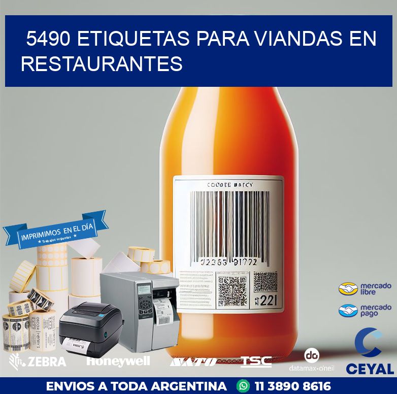 5490 ETIQUETAS PARA VIANDAS EN RESTAURANTES