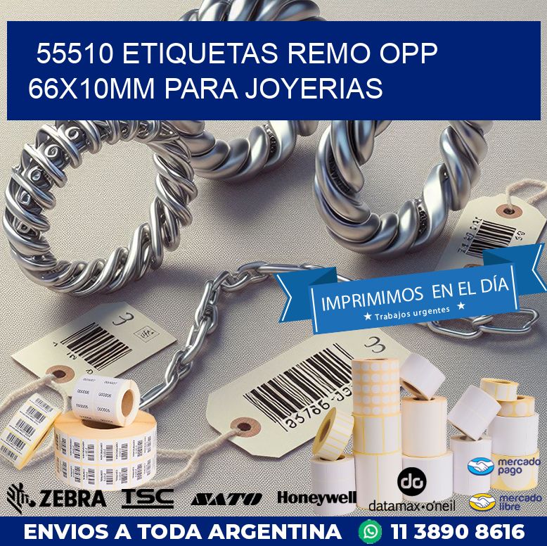 55510 ETIQUETAS REMO OPP 66X10MM PARA JOYERIAS