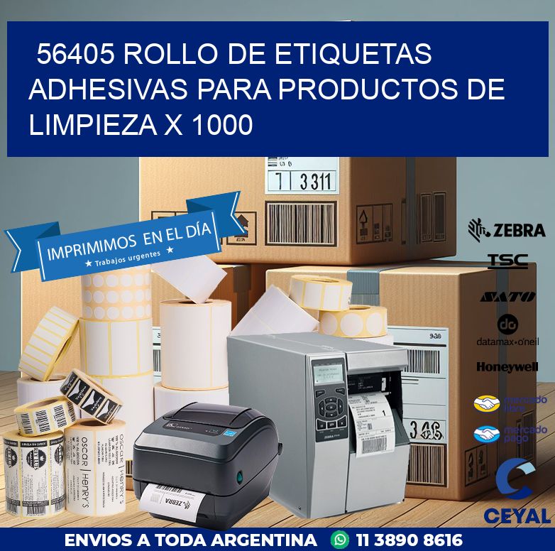 56405 ROLLO DE ETIQUETAS ADHESIVAS PARA PRODUCTOS DE LIMPIEZA X 1000