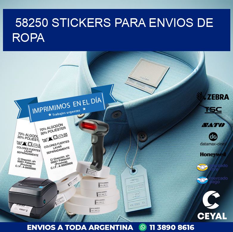 58250 STICKERS PARA ENVIOS DE ROPA