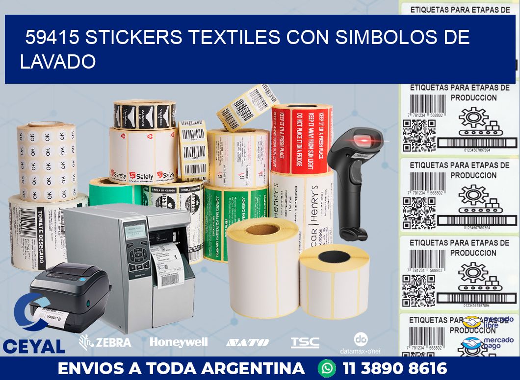 59415 STICKERS TEXTILES CON SIMBOLOS DE LAVADO