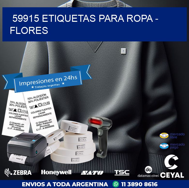 59915 ETIQUETAS PARA ROPA - FLORES