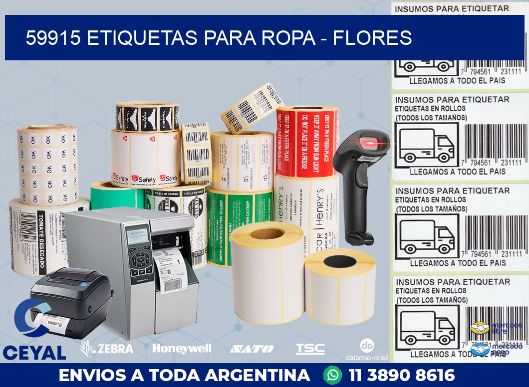 59915 ETIQUETAS PARA ROPA - FLORES