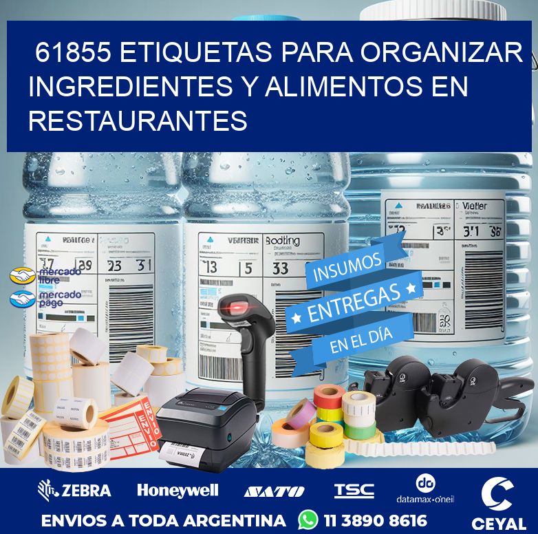 61855 ETIQUETAS PARA ORGANIZAR INGREDIENTES Y ALIMENTOS EN RESTAURANTES