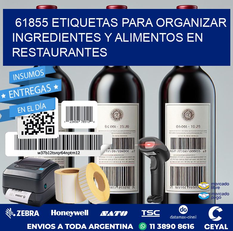 61855 ETIQUETAS PARA ORGANIZAR INGREDIENTES Y ALIMENTOS EN RESTAURANTES