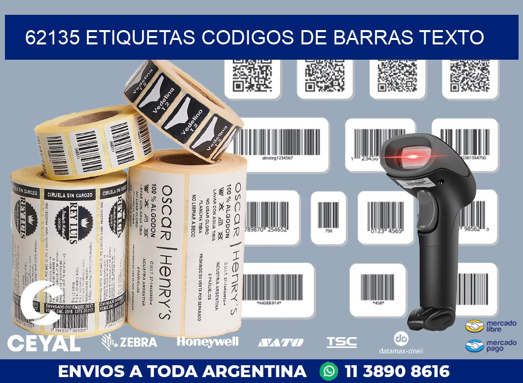 62135 ETIQUETAS CODIGOS DE BARRAS TEXTO