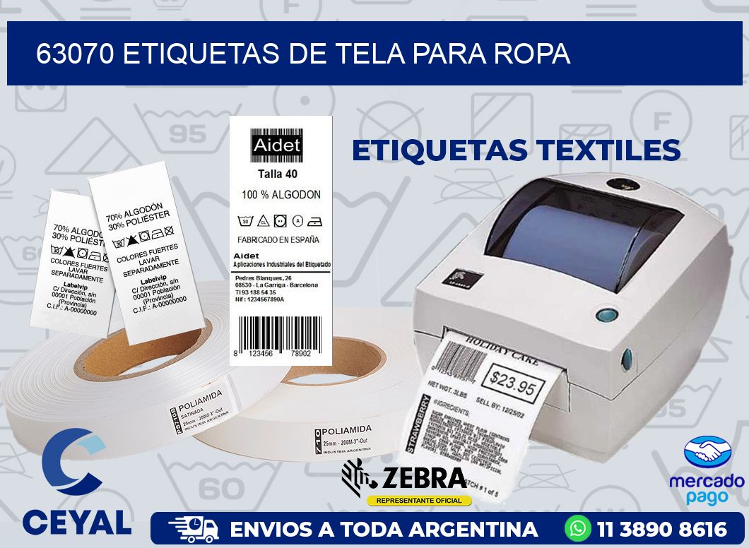 63070 ETIQUETAS DE TELA PARA ROPA