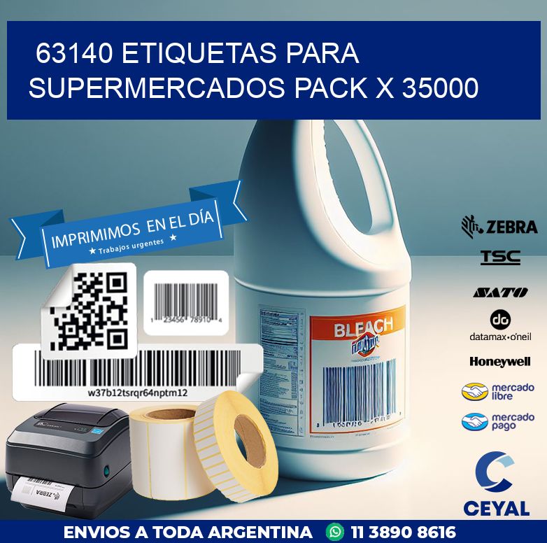 63140 ETIQUETAS PARA SUPERMERCADOS PACK X 35000