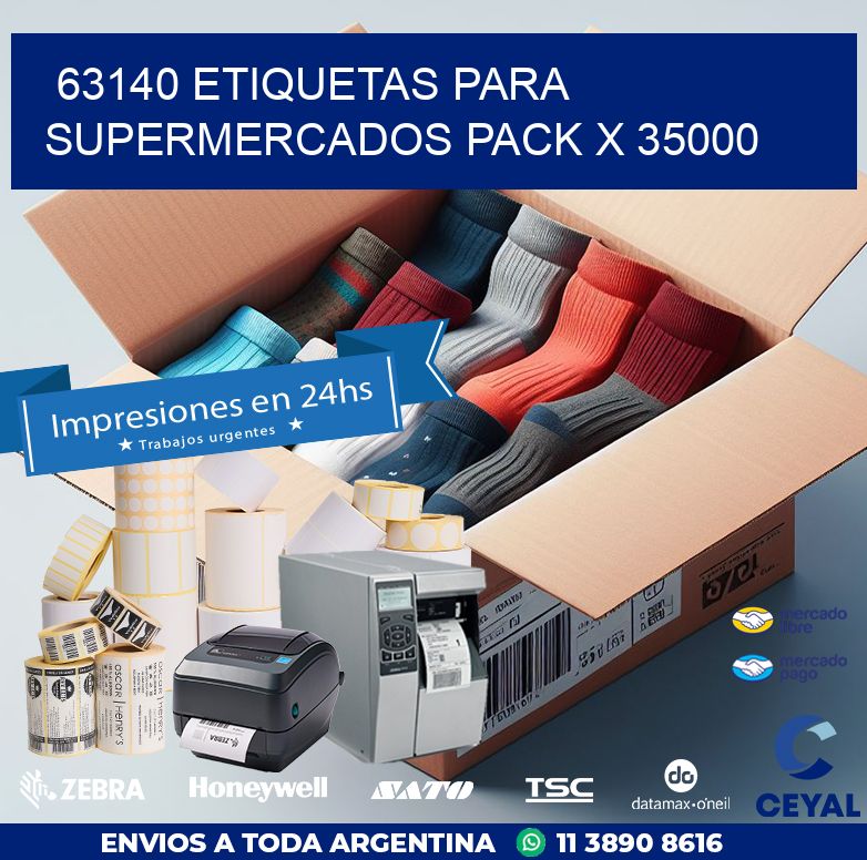 63140 ETIQUETAS PARA SUPERMERCADOS PACK X 35000