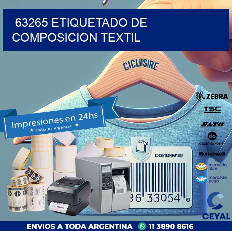 63265 ETIQUETADO DE COMPOSICION TEXTIL