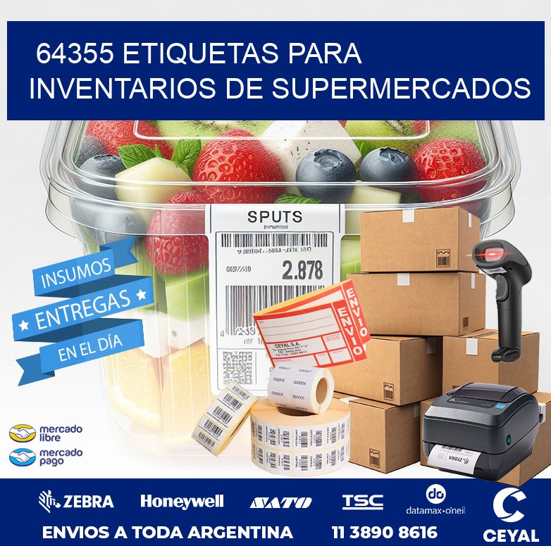 64355 ETIQUETAS PARA INVENTARIOS DE SUPERMERCADOS