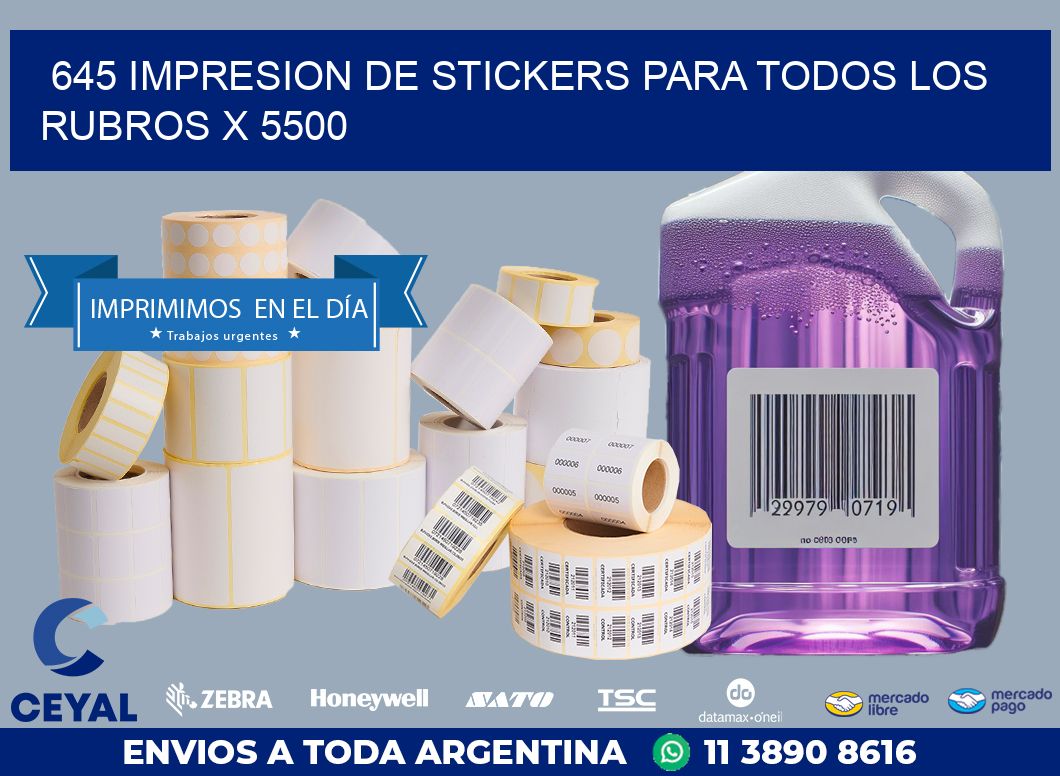 645 IMPRESION DE STICKERS PARA TODOS LOS RUBROS X 5500