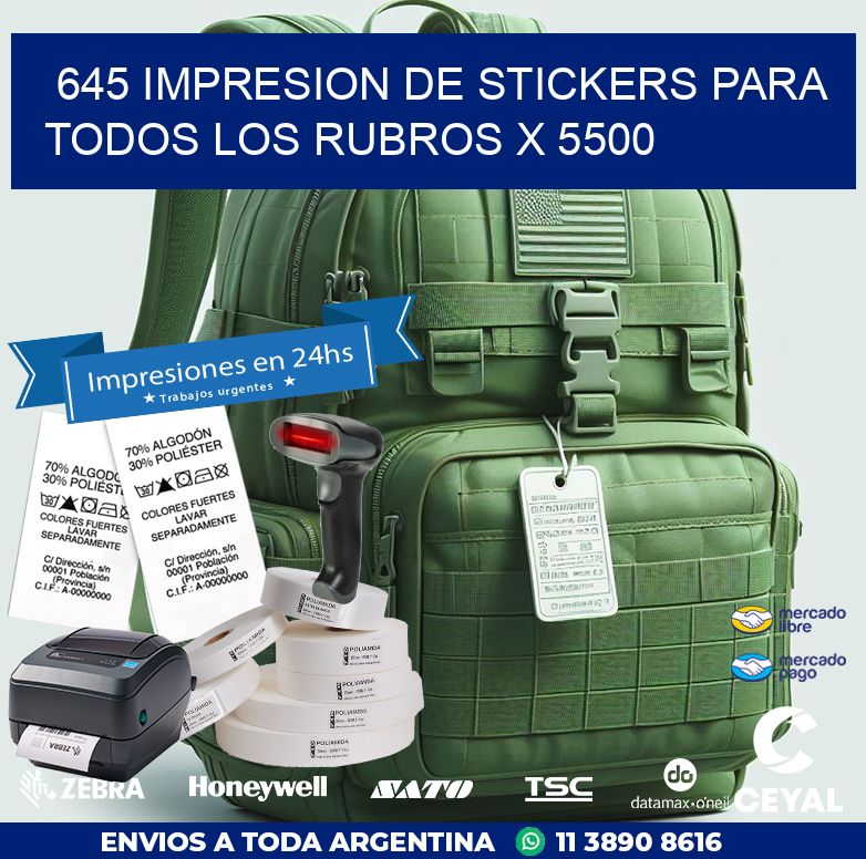 645 IMPRESION DE STICKERS PARA TODOS LOS RUBROS X 5500