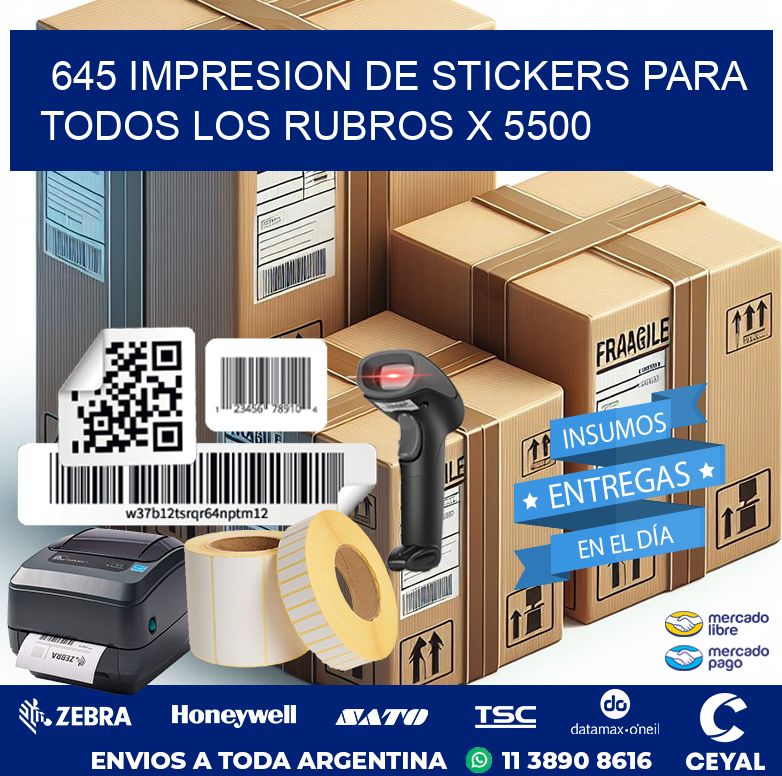 645 IMPRESION DE STICKERS PARA TODOS LOS RUBROS X 5500