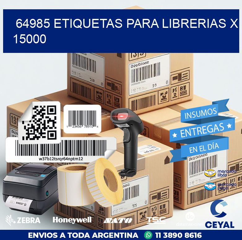 64985 ETIQUETAS PARA LIBRERIAS X 15000