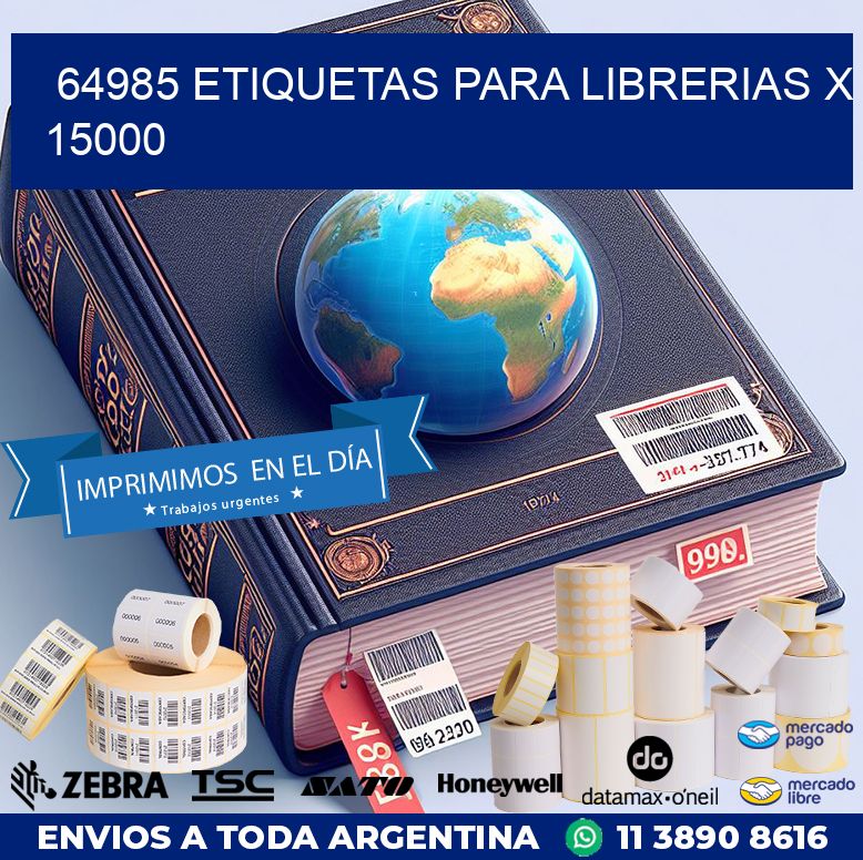 64985 ETIQUETAS PARA LIBRERIAS X 15000