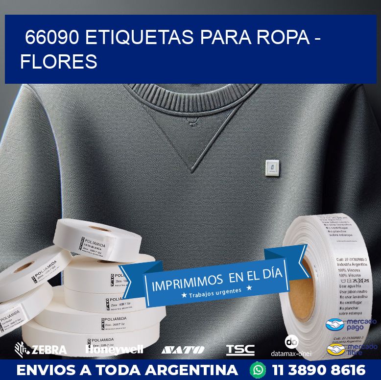 66090 ETIQUETAS PARA ROPA - FLORES