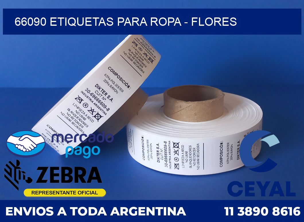 66090 ETIQUETAS PARA ROPA - FLORES
