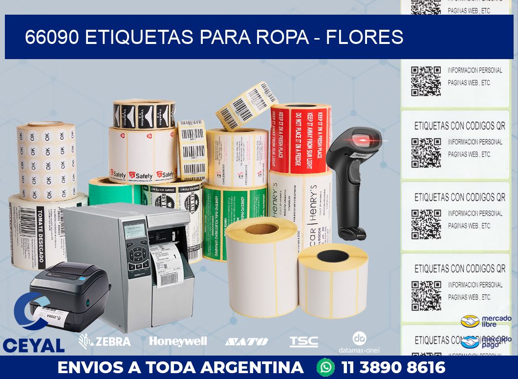 66090 ETIQUETAS PARA ROPA - FLORES