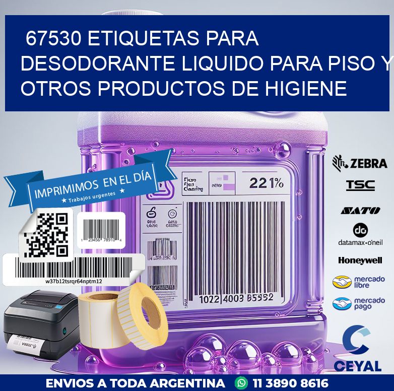 67530 ETIQUETAS PARA DESODORANTE LIQUIDO PARA PISO Y OTROS PRODUCTOS DE HIGIENE