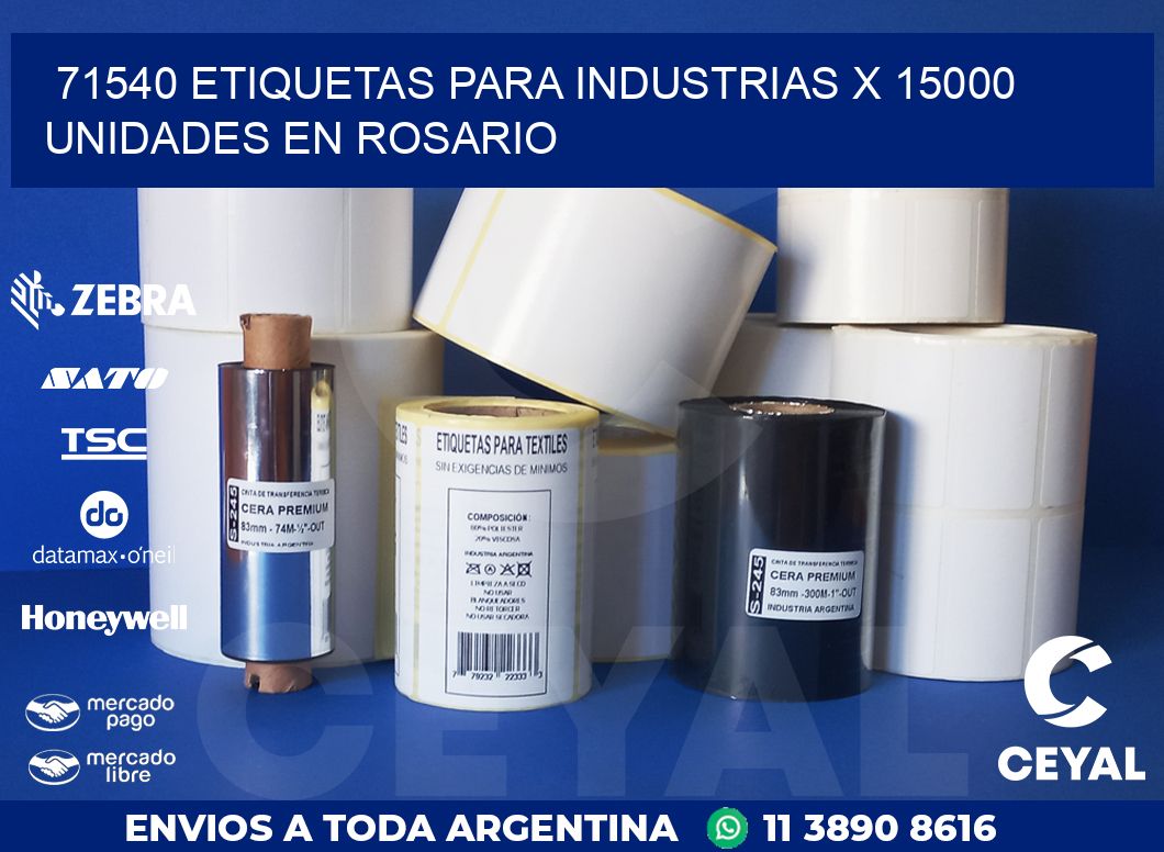71540 ETIQUETAS PARA INDUSTRIAS x 15000 UNIDADES EN ROSARIO
