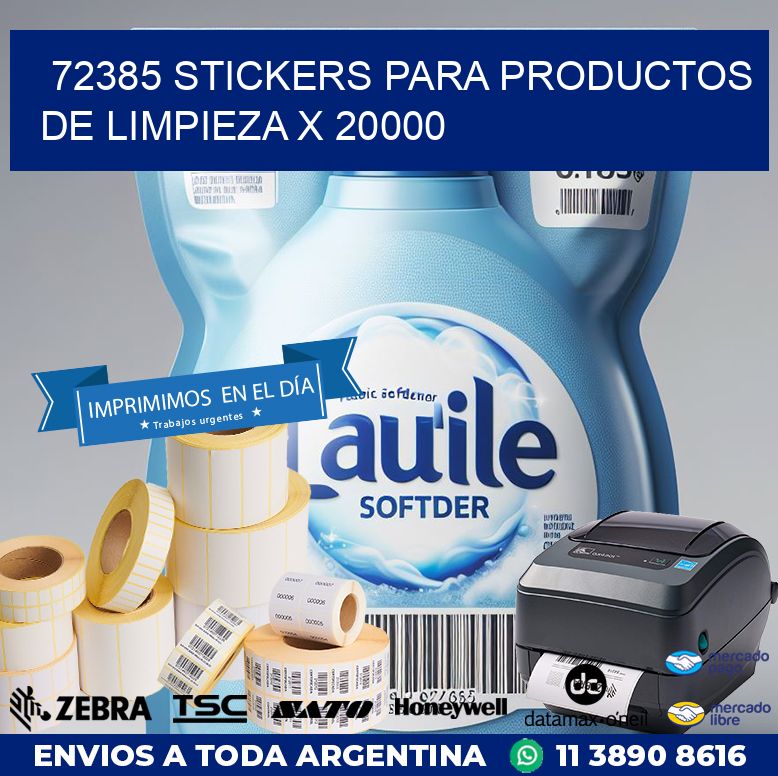 72385 STICKERS PARA PRODUCTOS DE LIMPIEZA X 20000
