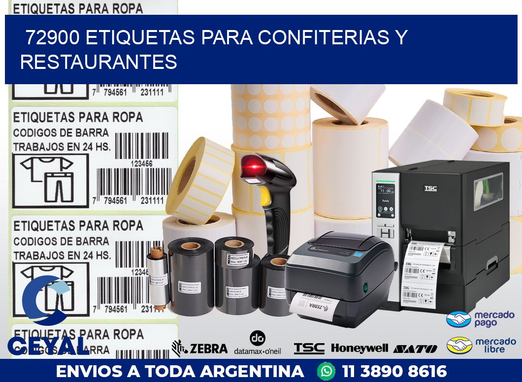 72900 ETIQUETAS PARA CONFITERIAS Y RESTAURANTES