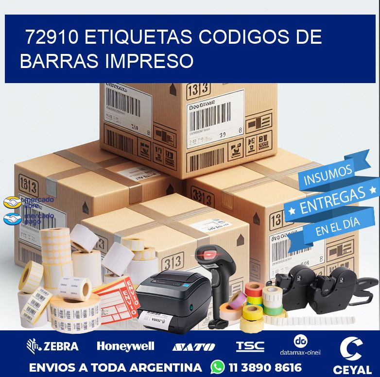 72910 ETIQUETAS CODIGOS DE BARRAS IMPRESO