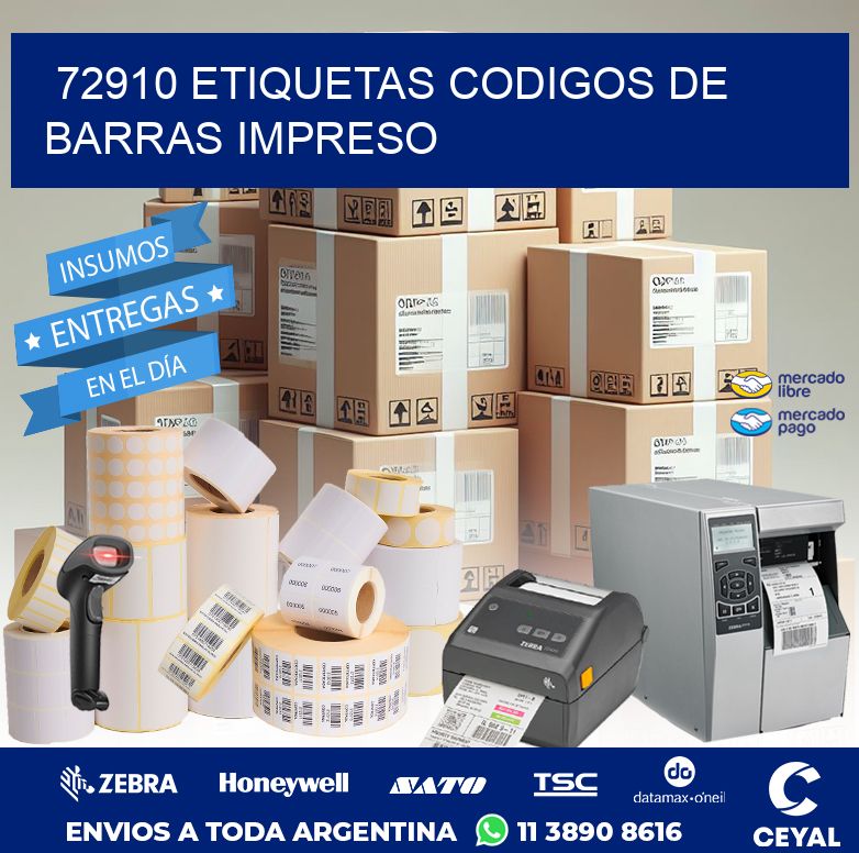 72910 ETIQUETAS CODIGOS DE BARRAS IMPRESO