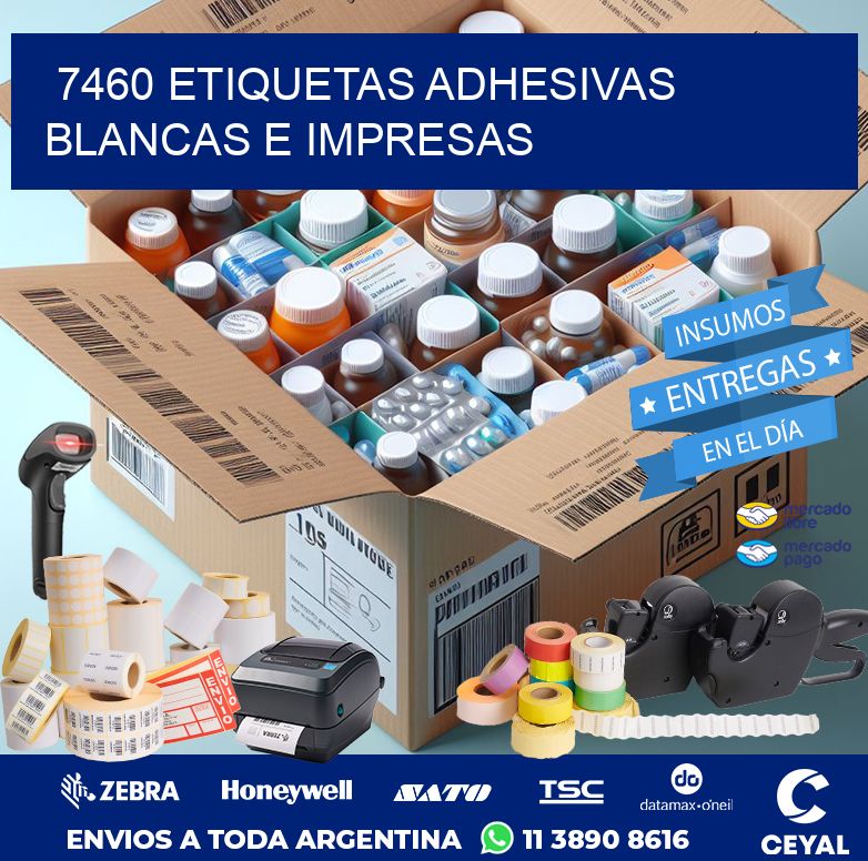 7460 ETIQUETAS ADHESIVAS BLANCAS E IMPRESAS
