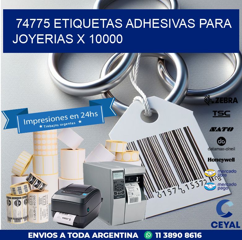 74775 ETIQUETAS ADHESIVAS PARA JOYERIAS X 10000