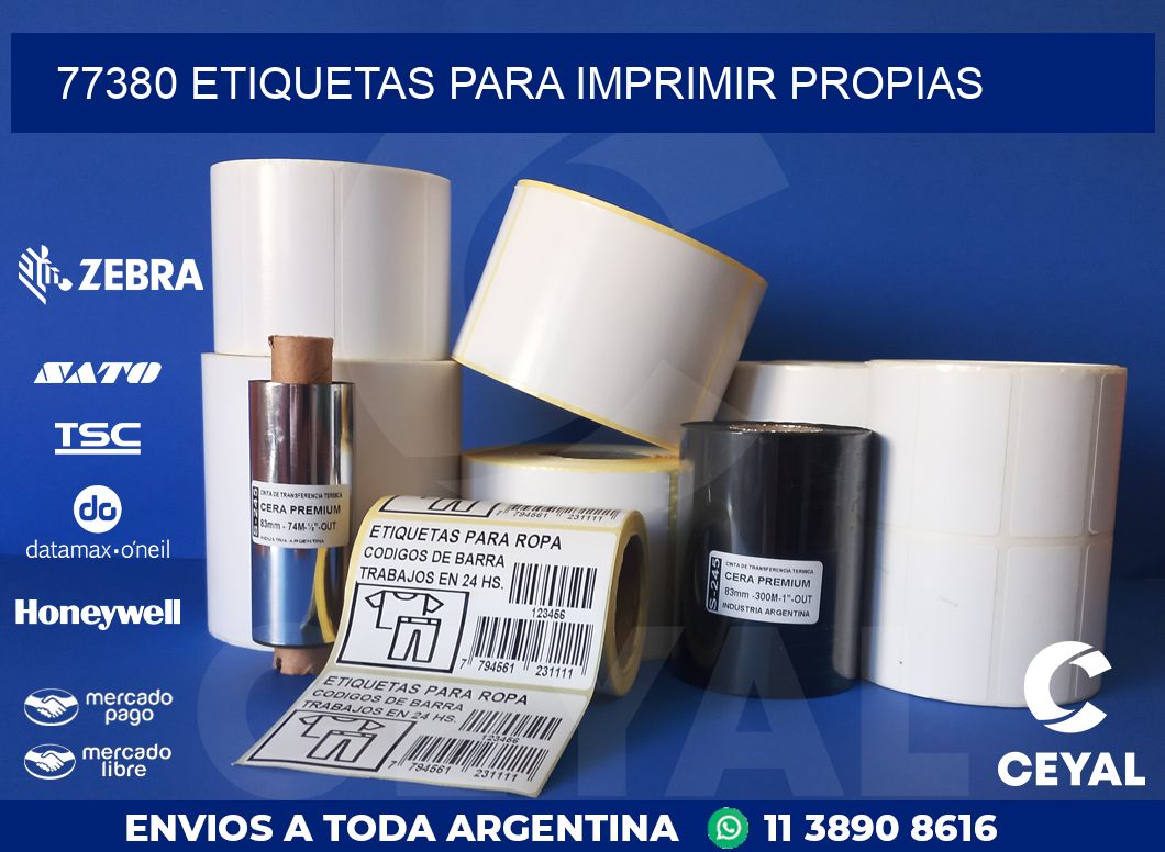 77380 ETIQUETAS PARA IMPRIMIR PROPIAS