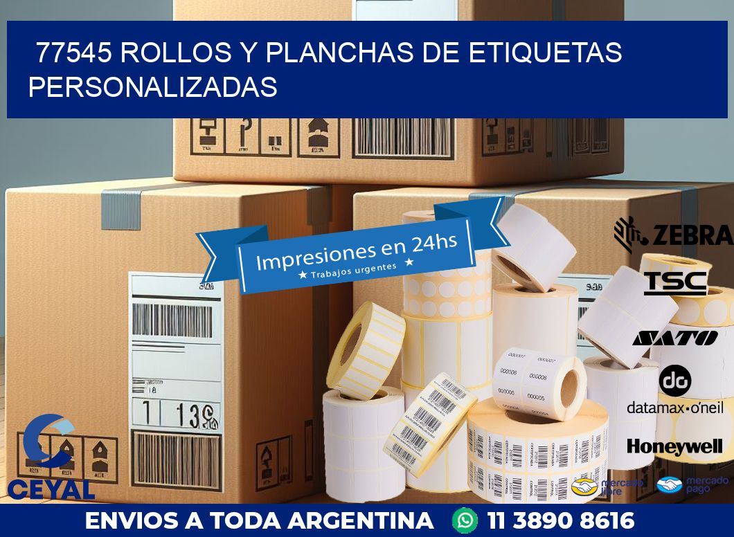 77545 ROLLOS Y PLANCHAS DE ETIQUETAS PERSONALIZADAS