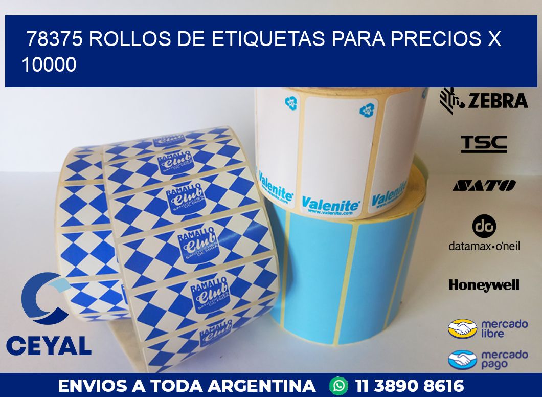 78375 ROLLOS DE ETIQUETAS PARA PRECIOS X 10000