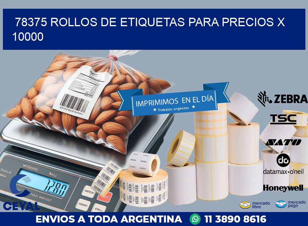 78375 ROLLOS DE ETIQUETAS PARA PRECIOS X 10000