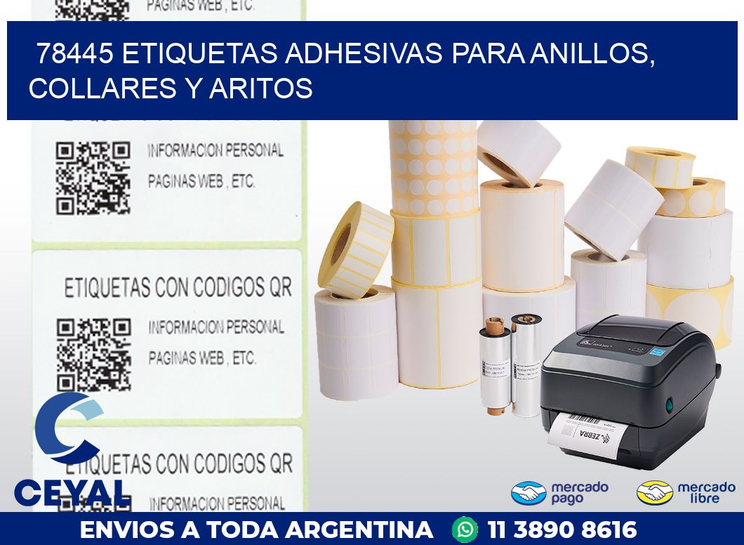 78445 ETIQUETAS ADHESIVAS PARA ANILLOS, COLLARES Y ARITOS