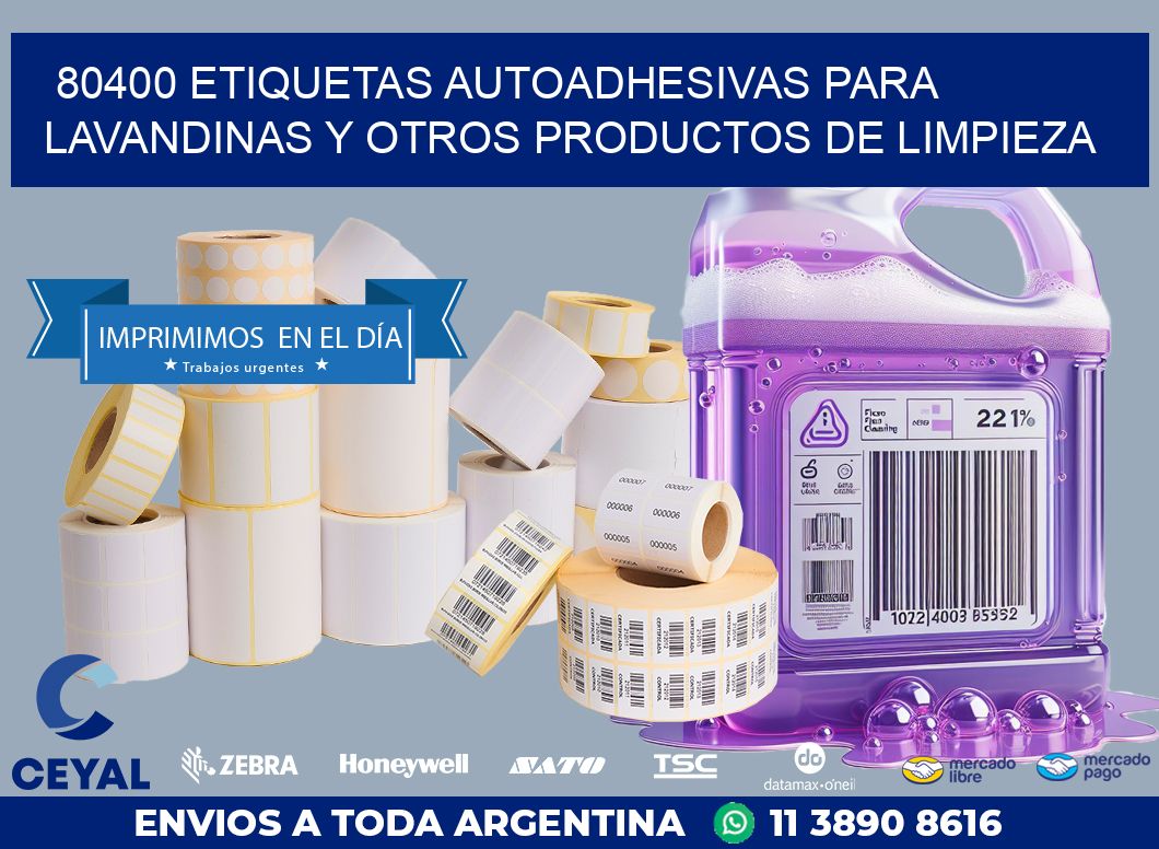 80400 ETIQUETAS AUTOADHESIVAS PARA LAVANDINAS Y OTROS PRODUCTOS DE LIMPIEZA